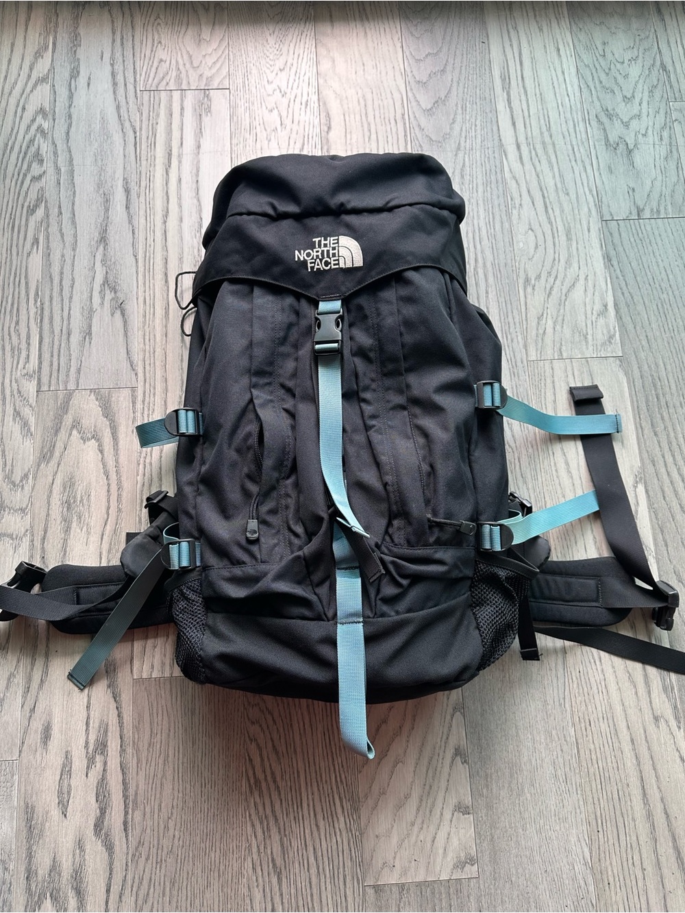 The North Face Large Hiking Backpack with Teal Straps